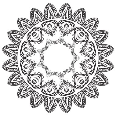  siyah ve beyaz yuvarlak doodle kare. 