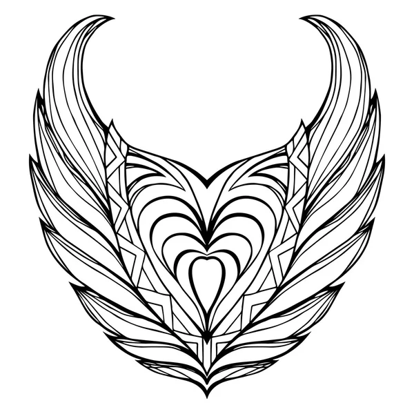 Hand drawn vintage wings. — Stock Vector