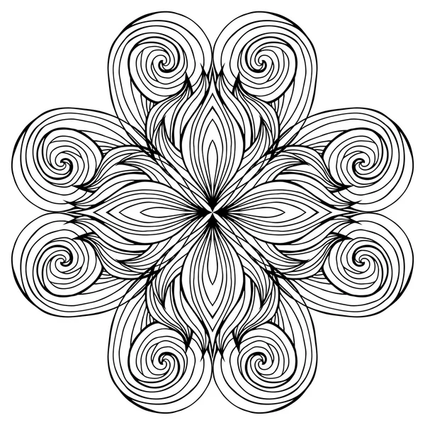Cheveux noirs et blancs motif doodle . — Image vectorielle