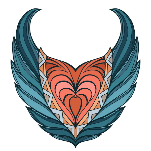 Vector wings heart. — Stock Vector