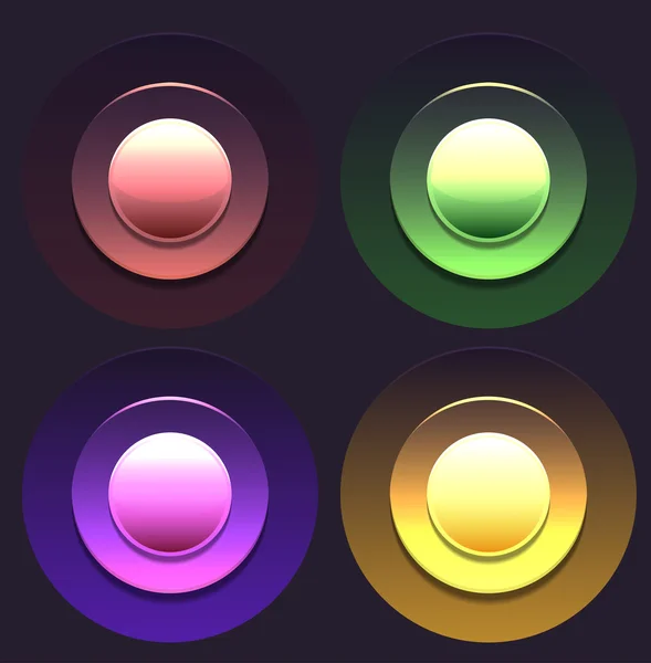 여러 가지 빛깔된의 버튼의 설정. — 스톡 벡터