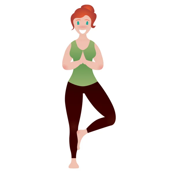 Щаслива дівчина в позі йоги — стоковий вектор