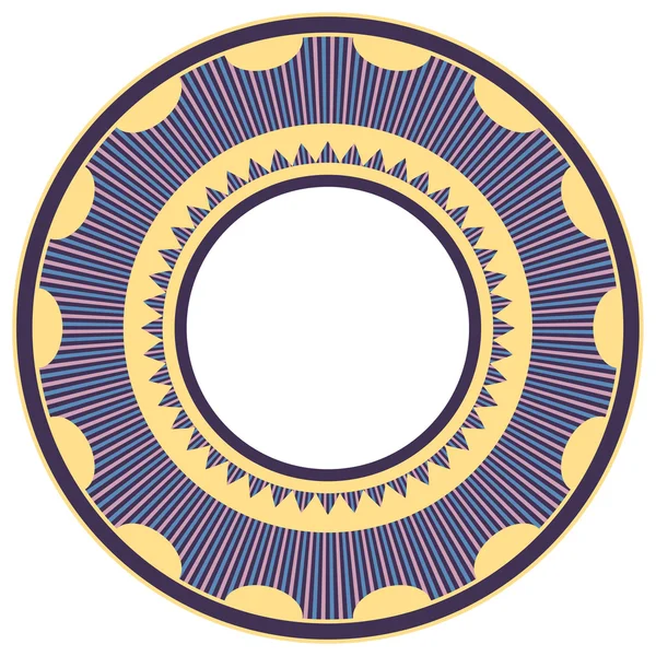 Cadre rond avec motif ethnique — Image vectorielle