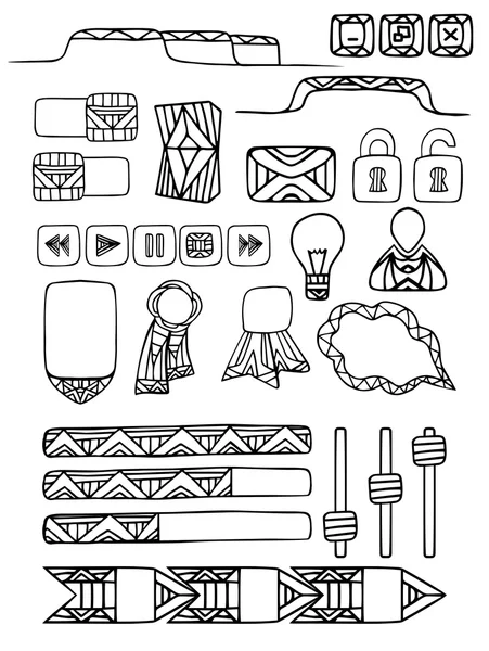 Conjunto de elementos doodle para el sitio web — Vector de stock