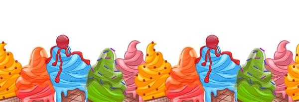  kenarlığını çizgi film renkli dondurma 