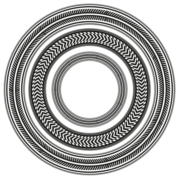 Pistas de neumáticos marcos redondos . — Archivo Imágenes Vectoriales