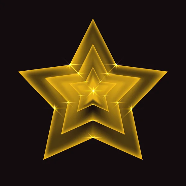 Vector illustration of a transparent golden star — Stock Vector