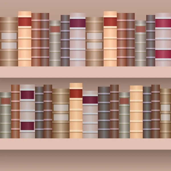 Bordure transparente de l'étagère avec de vieux livres . — Image vectorielle