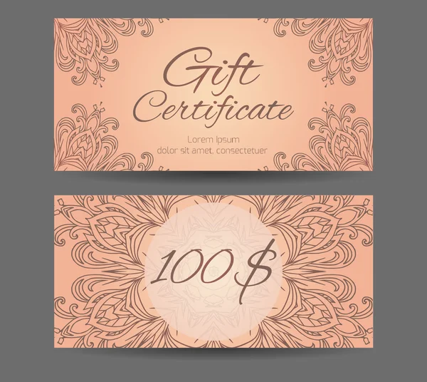 Şablon hediye sertifikası yoga stüdyosu için 