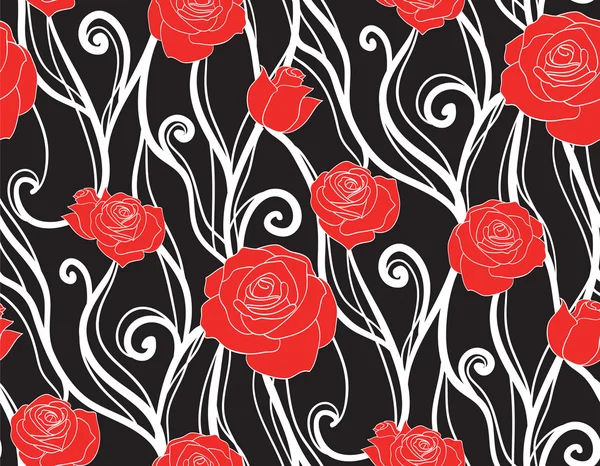 Texture transparente avec des roses — Image vectorielle