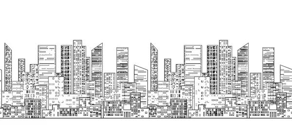 Gratte-ciel urbains et maisons — Image vectorielle