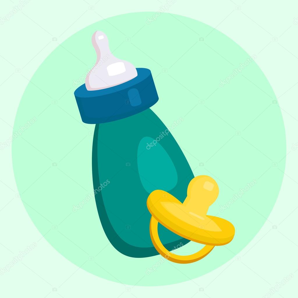Baby bottle and pacifier — Stock Vector © veleri 112476730