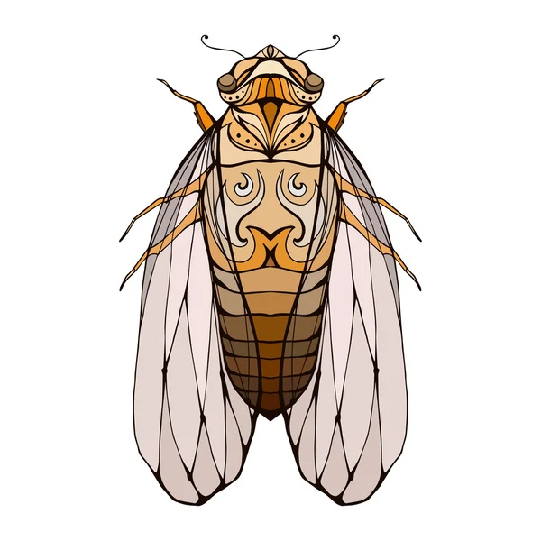 Illustrazione di cicala colorata — Vettoriale Stock