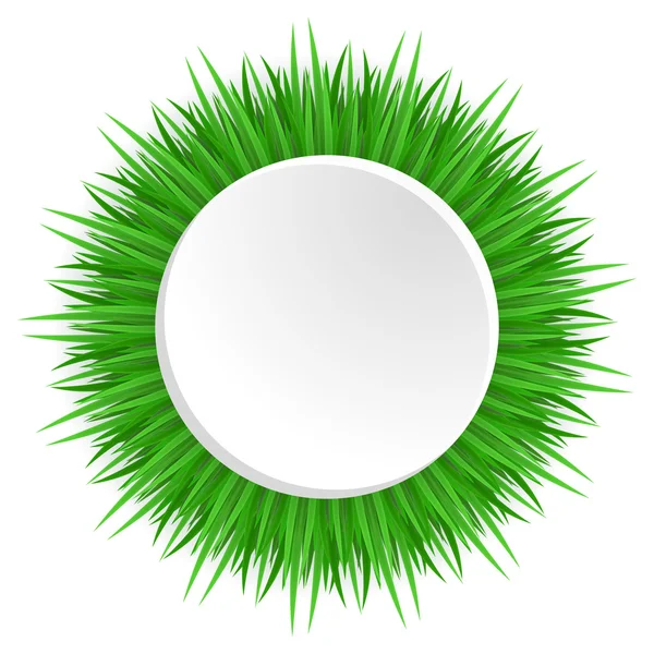 Round frame with realistic grass. — Stock Vector