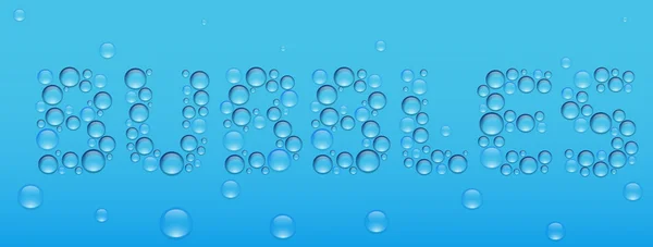 Gotas de agua transparentes escritas . — Vector de stock