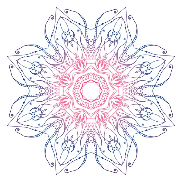 Mandala circular. Esboço padrão doodle . — Vetor de Stock