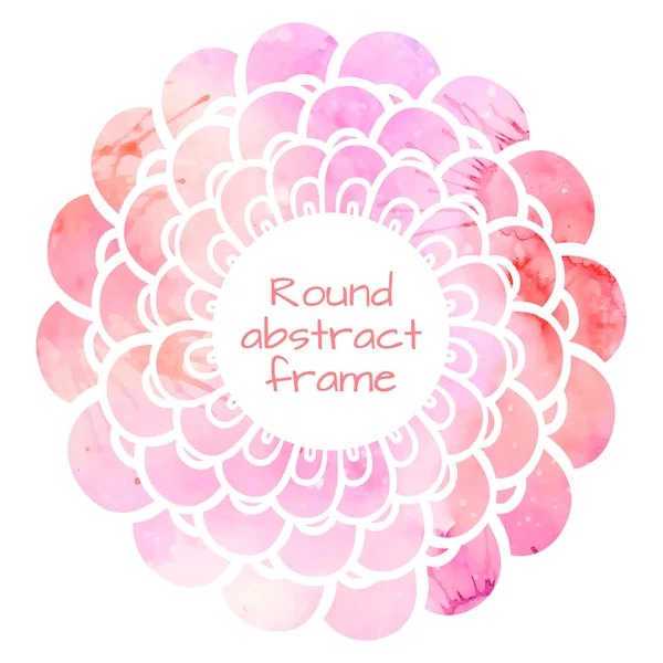 Cadre avec fond aquarelle rose — Image vectorielle