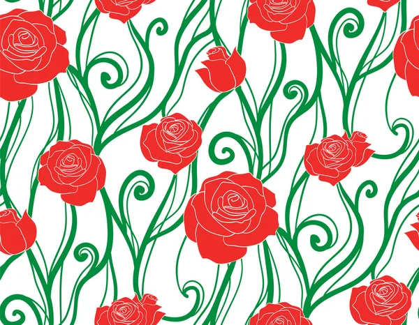 Textura com vinhas entrelaçadas e rosas — Vetor de Stock