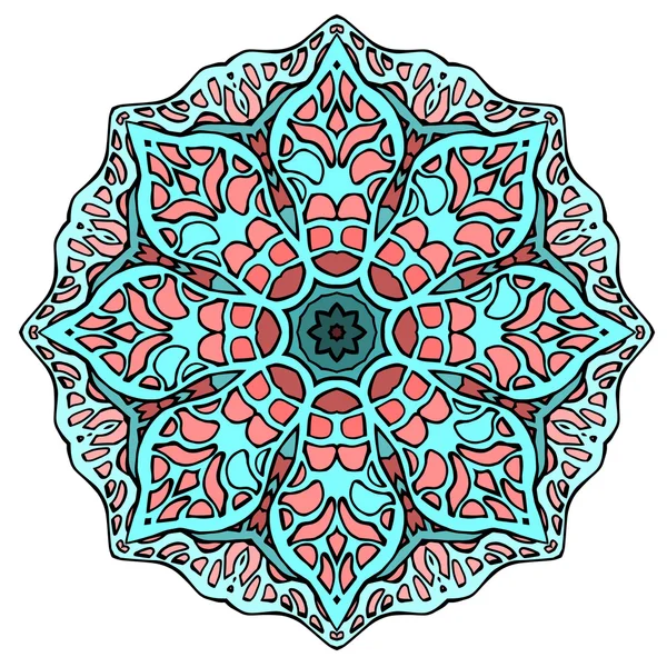 Cirkulär glasmålningar mandala. — Stock vektor