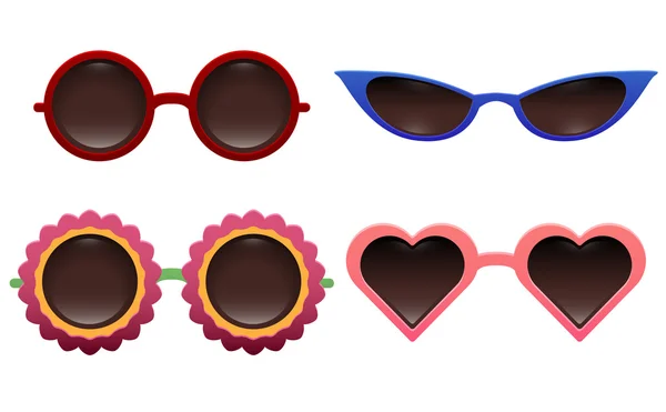 Set de varias gafas de sol de verano . — Vector de stock