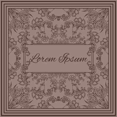 Kare şablon vintage davet