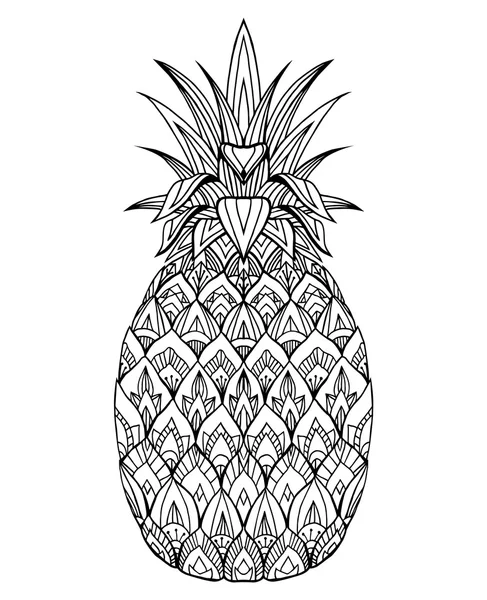 Ananas ile boho desen çizimi doodle