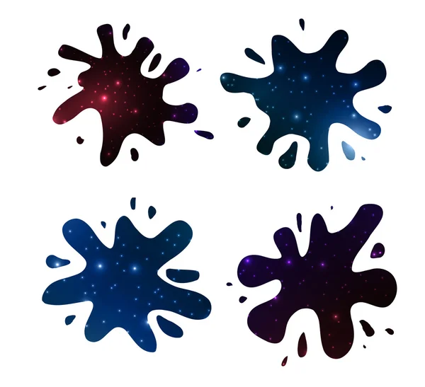 Ensemble de blobs aquarelle avec espace — Image vectorielle
