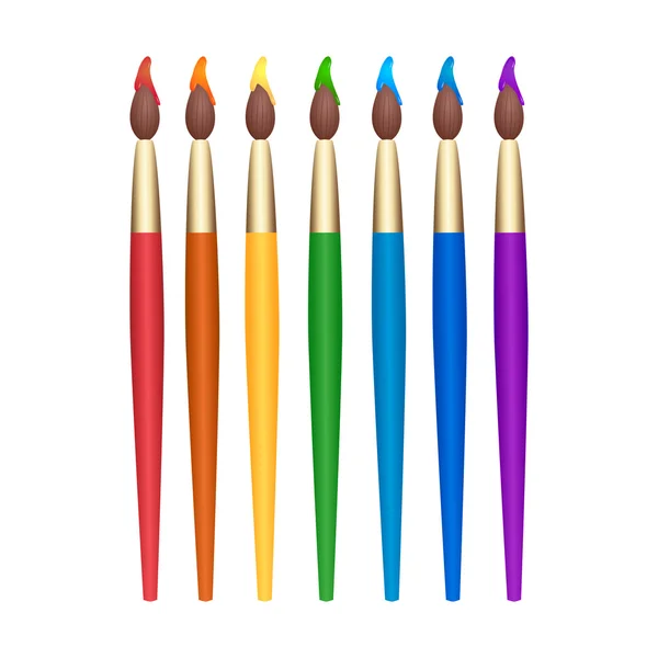 Set di spazzole arcobaleno — Vettoriale Stock