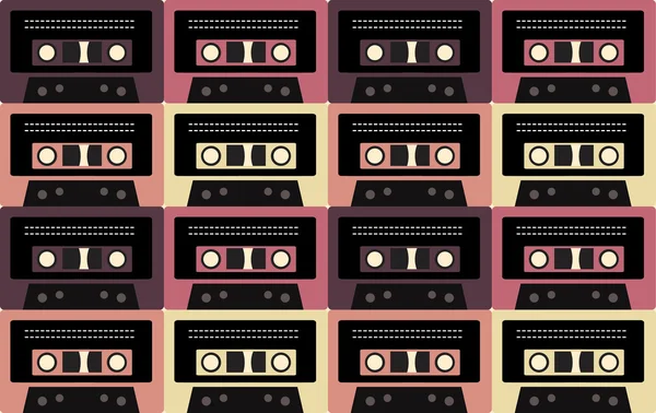 Texture rétro sans couture des vieilles cassettes — Image vectorielle