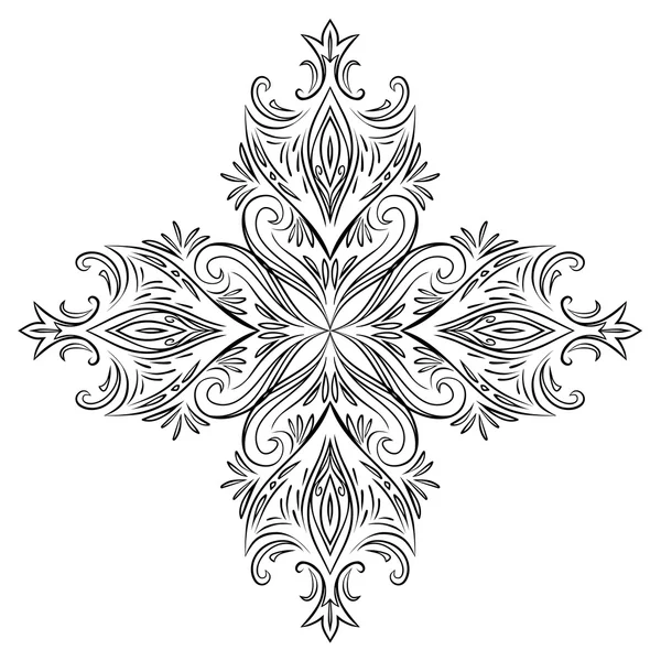 ヴィンテージ花柄渦巻き装飾 — ストックベクタ