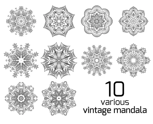 Conjunto de patrones redondos vintage — Archivo Imágenes Vectoriales