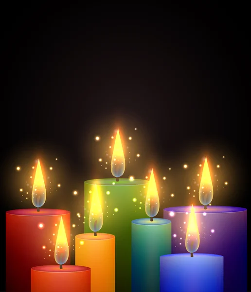 Ілюстрація з палаючими свічками — стоковий вектор