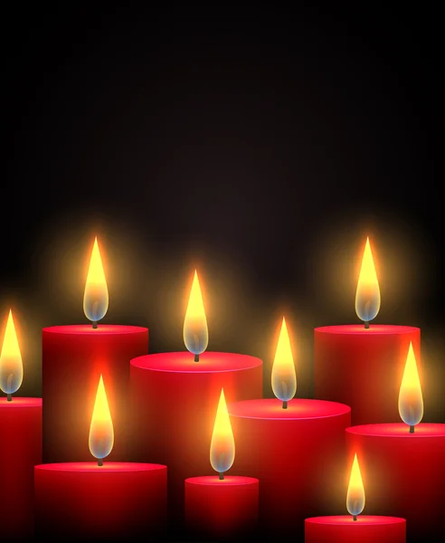 Illustration avec des bougies allumées — Image vectorielle