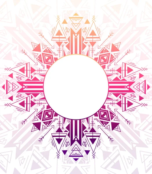 Vertikalt Kort Med Stamgeometrisk Mandala Och Plats För Text Färg — Stock vektor