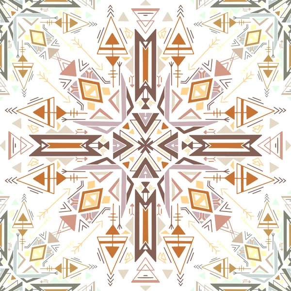 Textura Nativa Tribal Sem Costura Desenho Tracery Colorido Plano Fundo —  Vetores de Stock