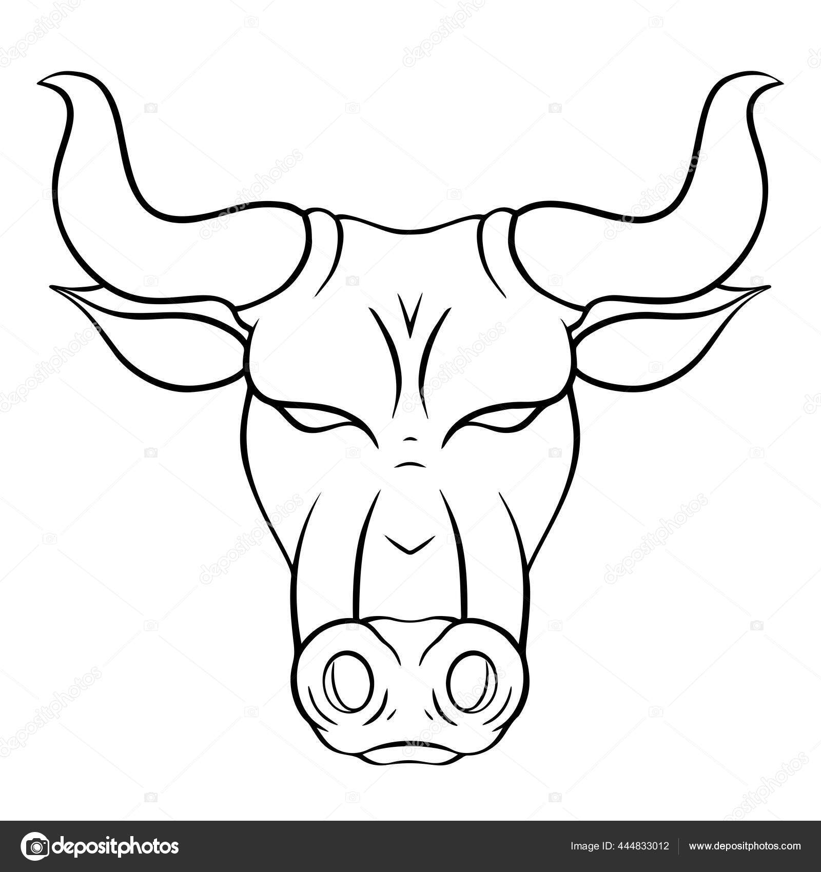 머리의 윤곽이 상징은 2021 뿔달린 물소를 구경하라 동물의 머리를 아이콘 스톡 벡터 - ©veleri 444833012, image size:1600x1700