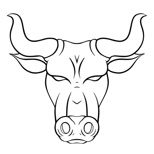 Illustration Générale Une Tête Taureau Symbole Nouvelle Année 2021 Buffle — Image vectorielle