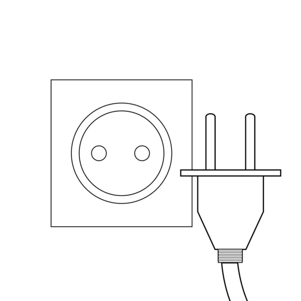 소켓과 플러그의 전기를 아이콘 디자인에 벡터의 — 스톡 벡터