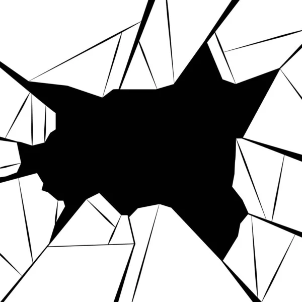 Контурна Ілюстрація Розбитого Скла Чорним Тлом Вандалізм Хуліганство Надійне Вікно — стоковий вектор