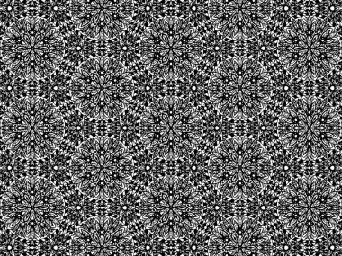 Tek renkli kabile deseni. Contour boho dokusu. El çizimi yerli arka plan. Siyah ve beyaz vektör arkaplanı. Boyama kitabı için daire ve çizgilerle illüstrasyon