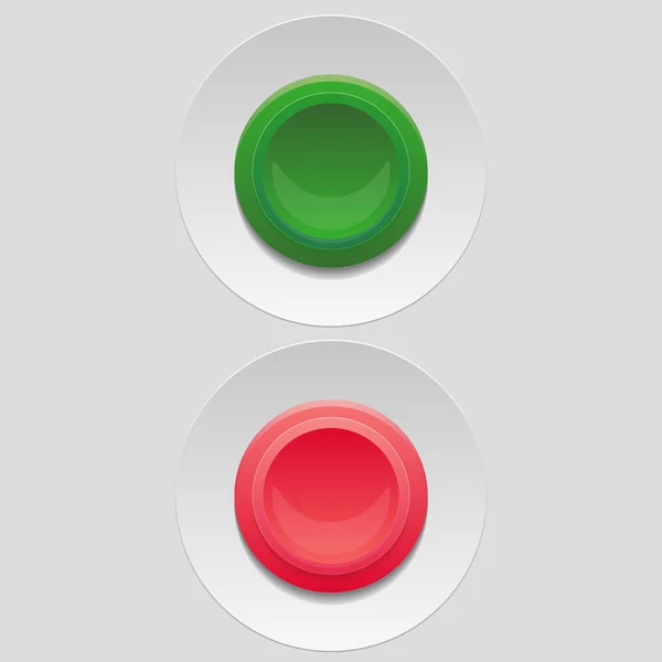 Boutons vectoriels vert et rouge — Image vectorielle