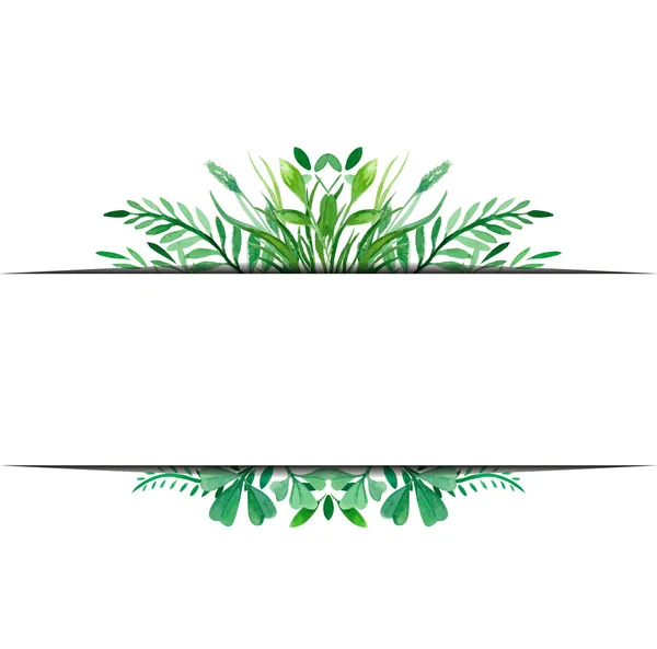 Bedek met aquarel planten — Stockvector