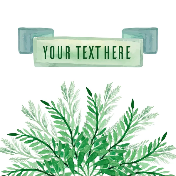 Capa com plantas aquarela — Vetor de Stock