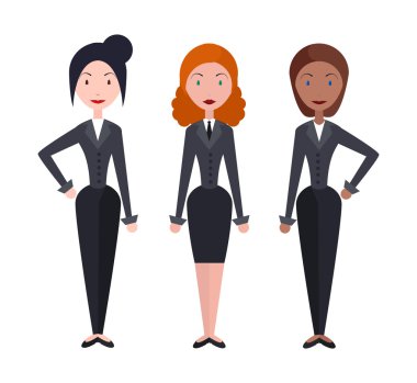 İş kadınları bir karikatür