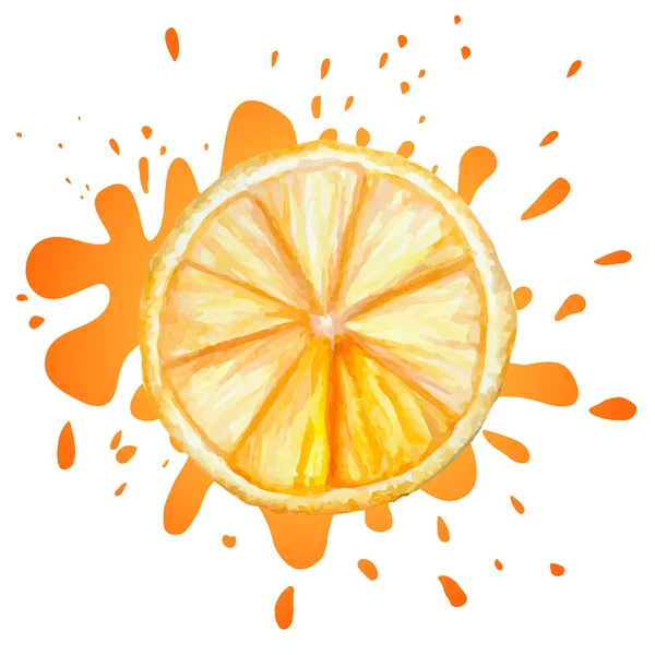 Acquerello arancione su bianco — Vettoriale Stock