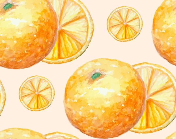 Μοτίβο με ακουαρέλα πορτοκάλια — Διανυσματικό Αρχείο