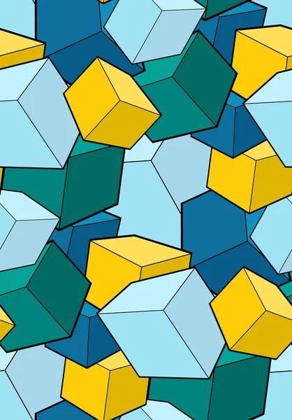 Latar belakang abstrak dengan kubus berwarna - Stok Vektor
