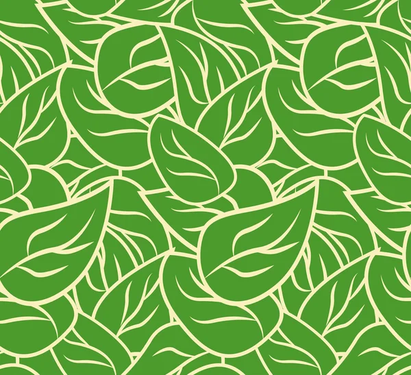 Muster aus kritzelgrünen Blättern — Stockvektor