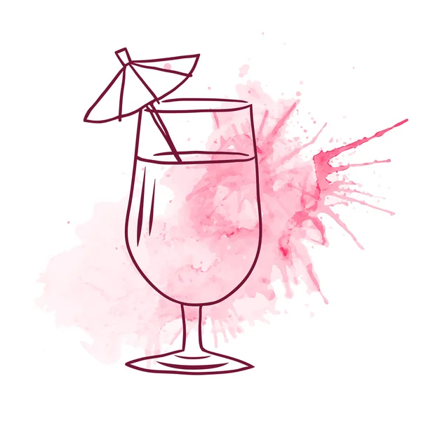 Handgezeichneter Cocktail. — Stockvektor