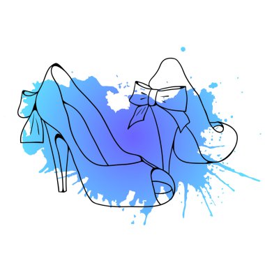 Sketch with women's shoes